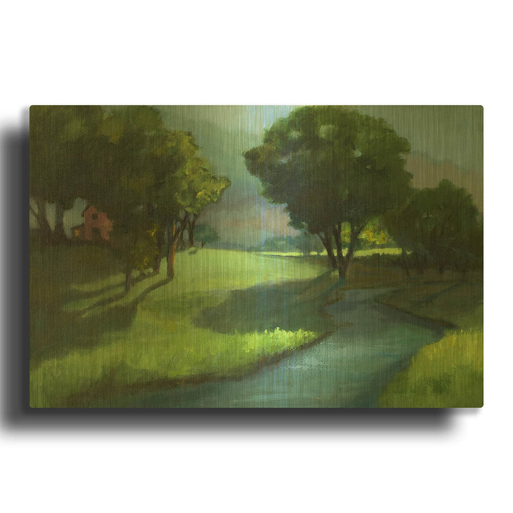 'By The Water' By Jan L. Waldron Gold Metal Wall Art