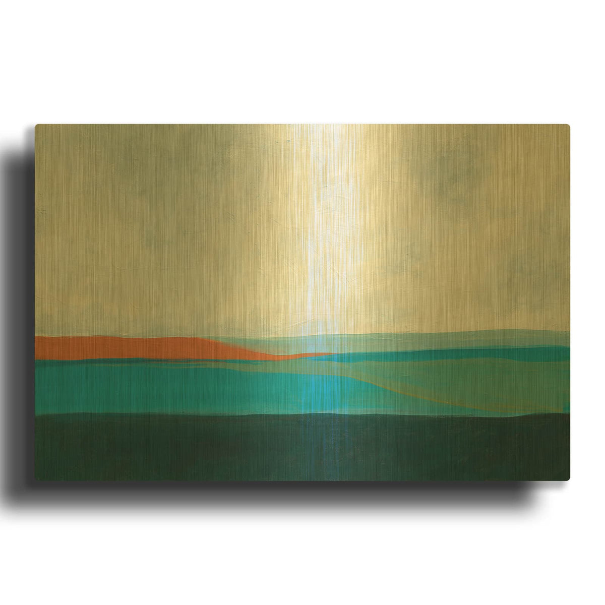 'Layered Earth 2' By Jan Weiss Gold Metal Wall Art