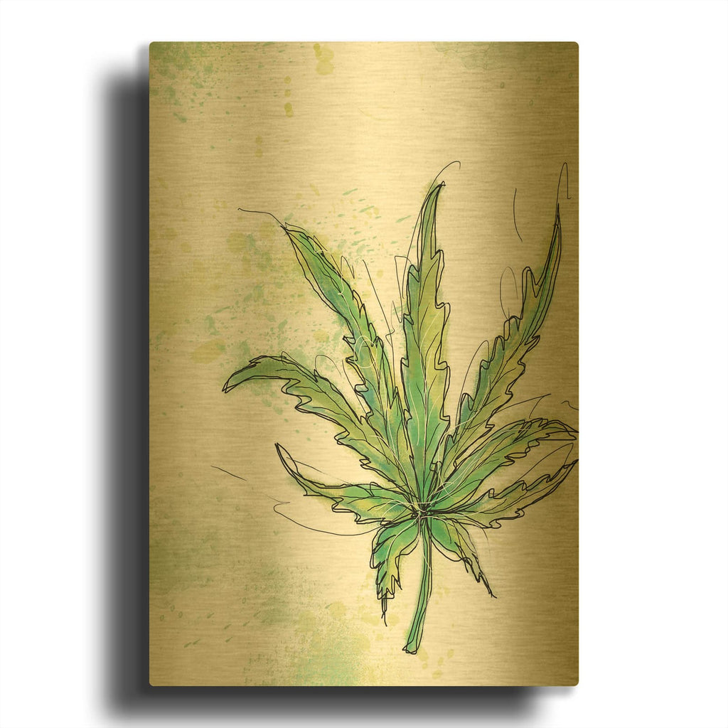 'Maui Sunset' By Jan Weiss Gold Metal Wall Art