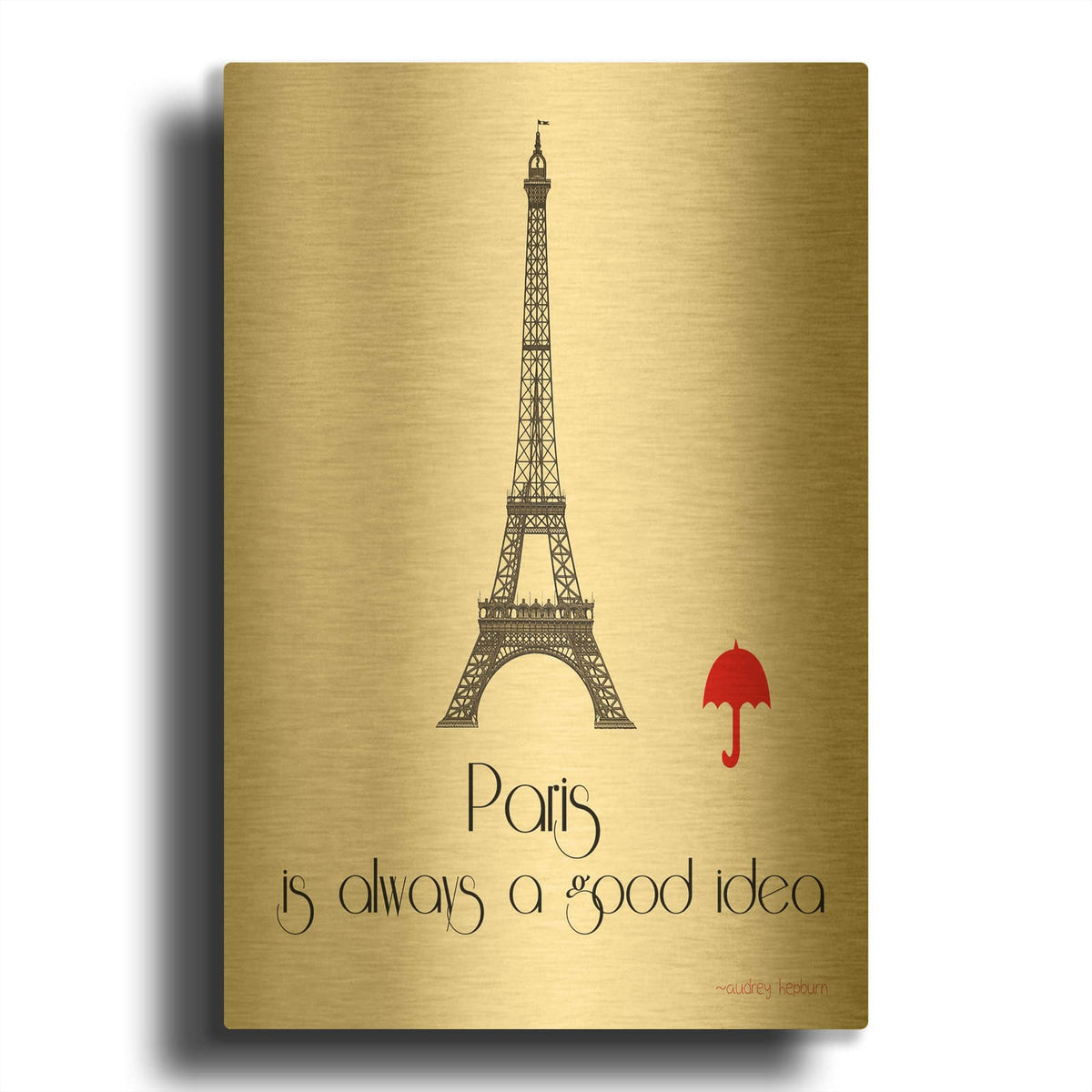 'Paris' By Jan Weiss Gold Metal Wall Art