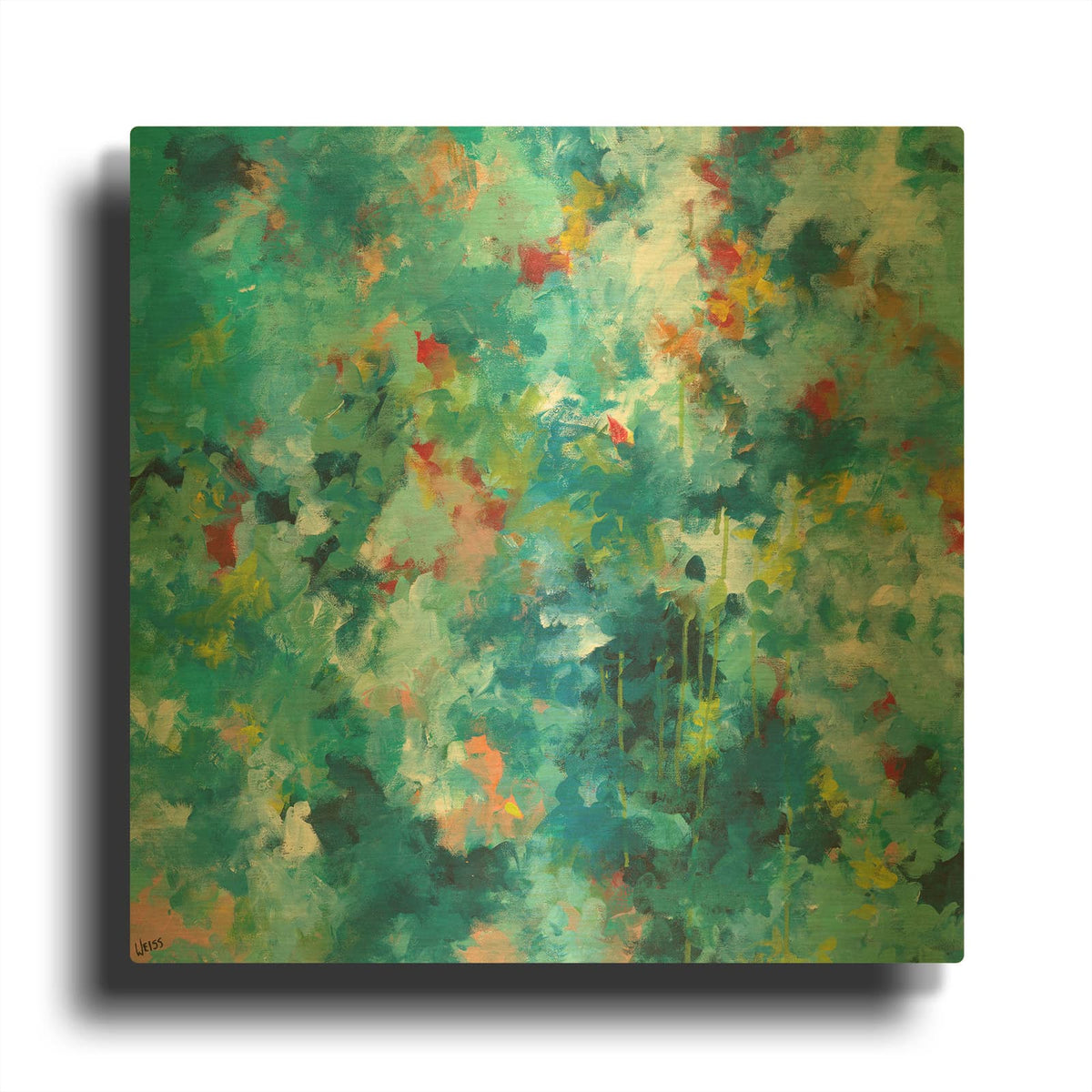 'Rainforest' By Jan Weiss Gold Metal Wall Art