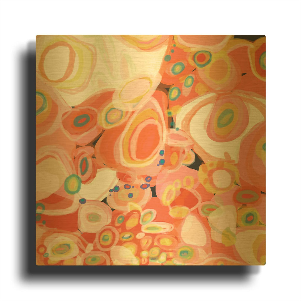'Watermelon Cocktail' By Jan Weiss Gold Metal Wall Art