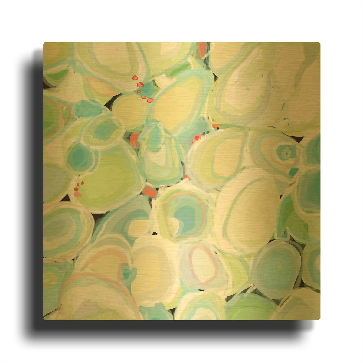 'Mint Cocktail' By Jan Weiss Gold Metal Wall Art