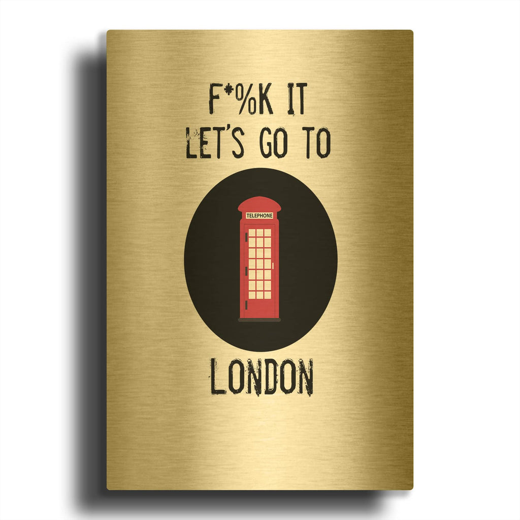 'Lets Go To London' By Jan Weiss Gold Metal Wall Art