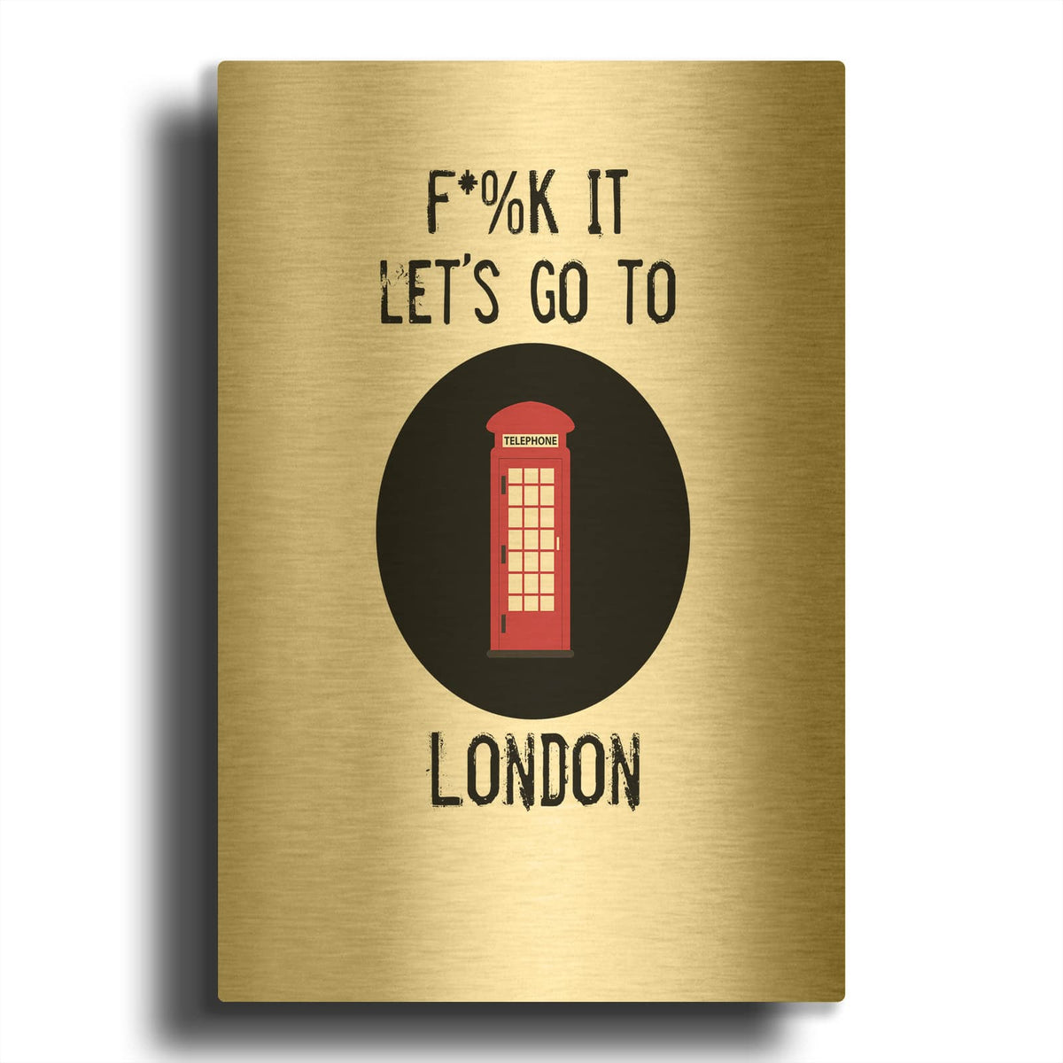 'Lets Go To London' By Jan Weiss Gold Metal Wall Art