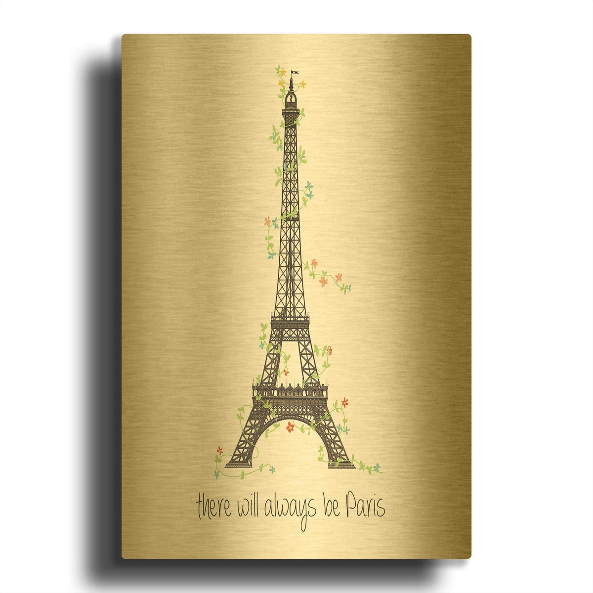 'There Will Always Be Paris' By Jan Weiss Gold Metal Wall Art