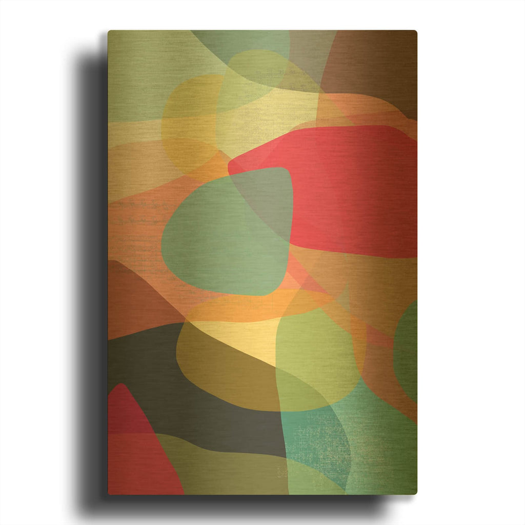 'Layered Earth One' By Jan Weiss Gold Metal Wall Art