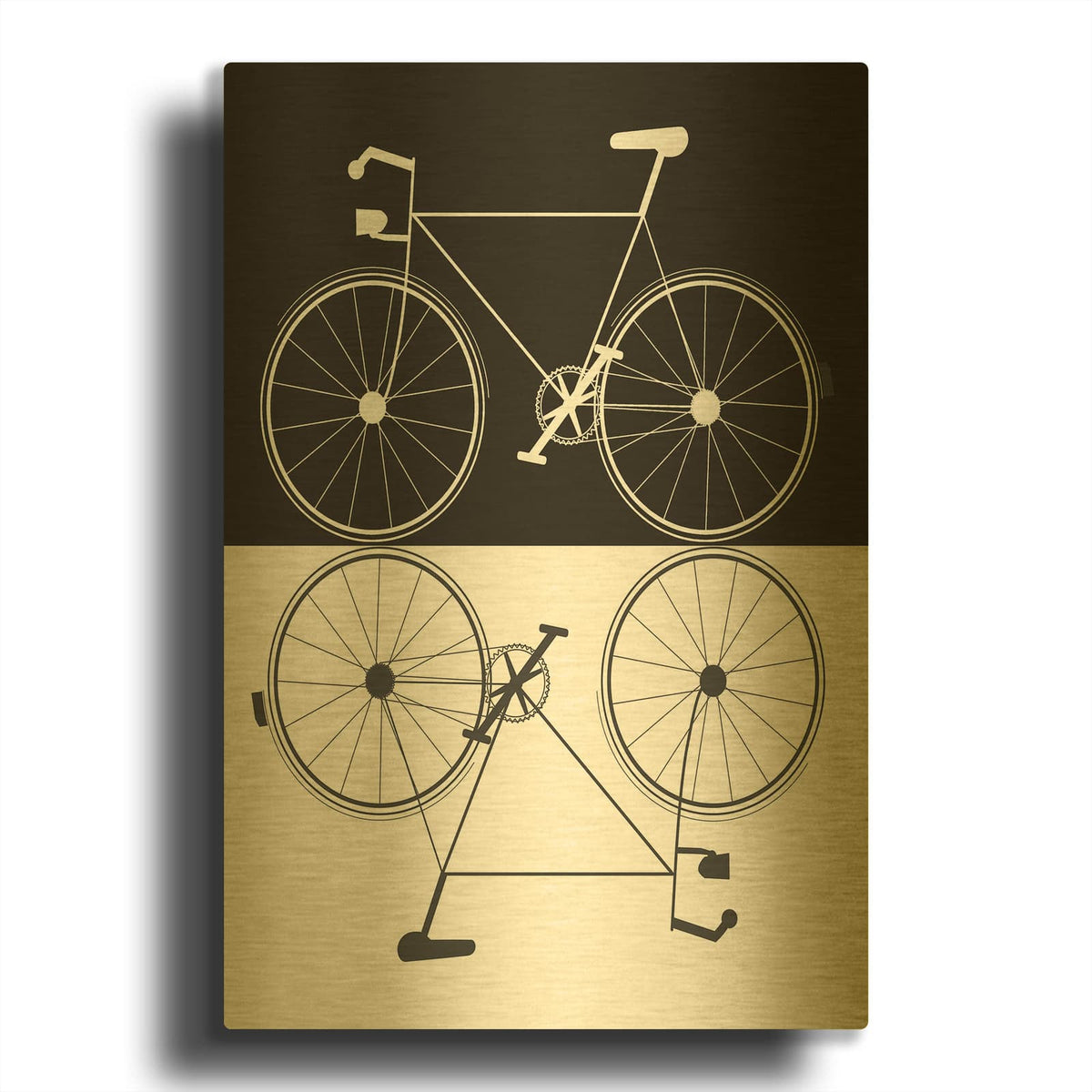 'Two Bikes' By Jan Weiss Gold Metal Wall Art
