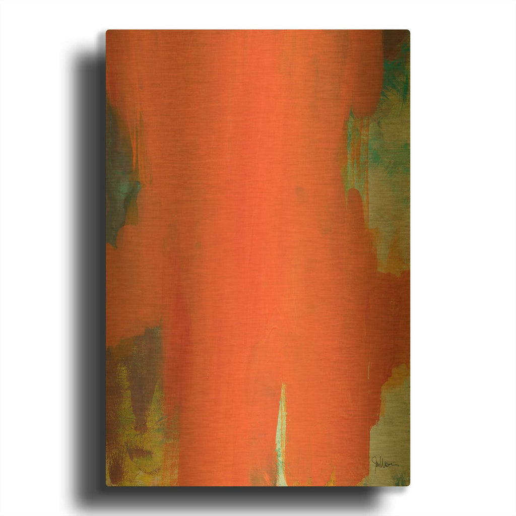 'Orange Tide' By Jan Weiss Gold Metal Wall Art