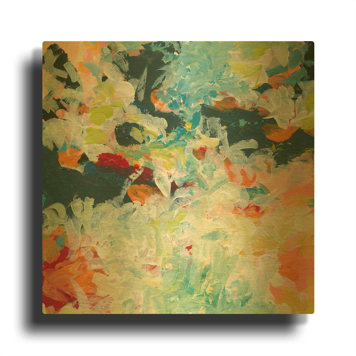 'Lunar Freefall 3' By Jan Weiss Gold Metal Wall Art