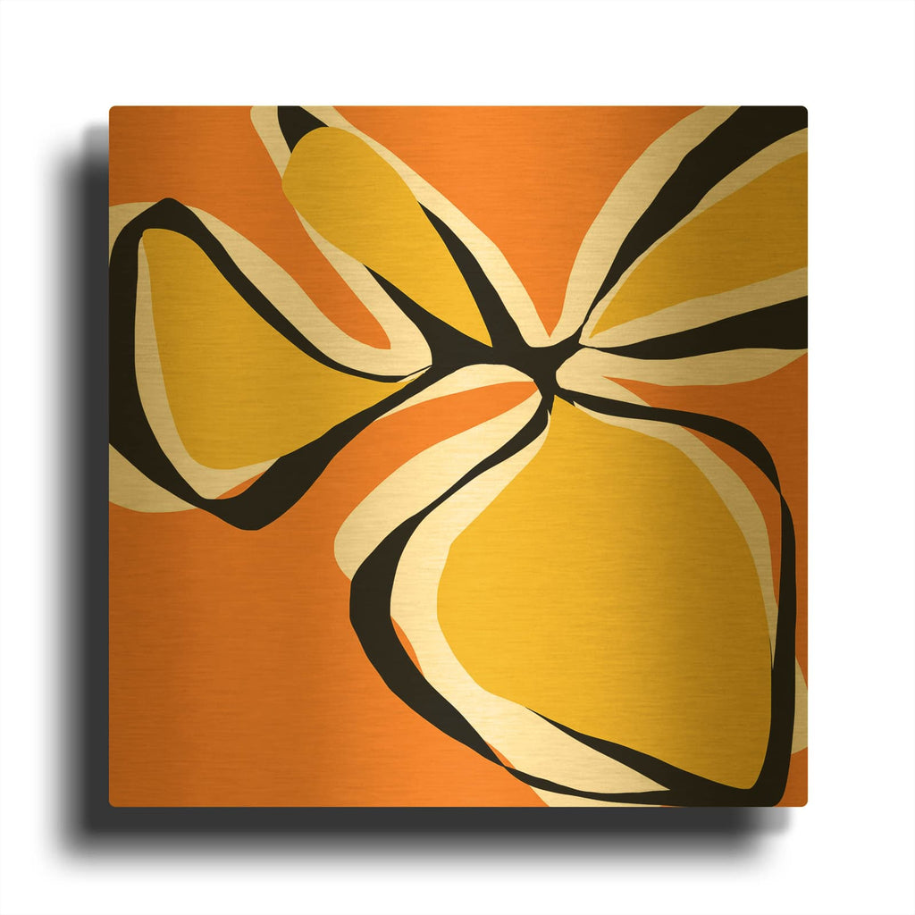 'Oh So Pretty Yellow' By Jan Weiss Gold Metal Wall Art