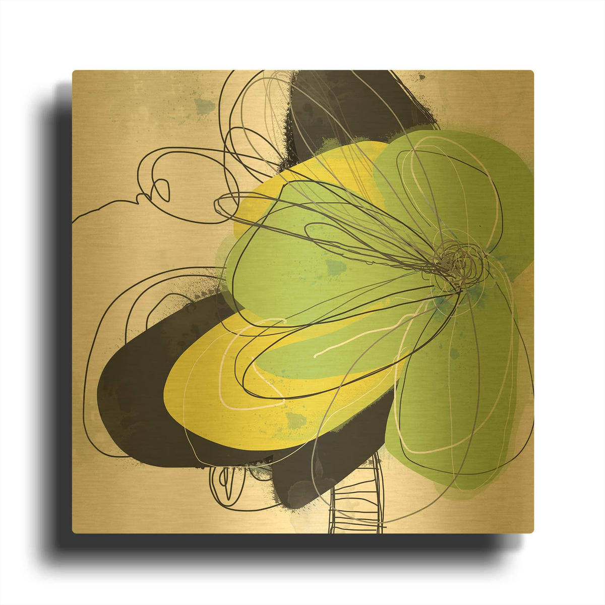 'Joyful Soul 2' By Jan Weiss Gold Metal Wall Art