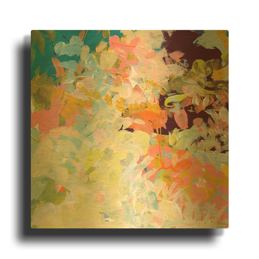 'Lunar Freefall 1' By Jan Weiss Gold Metal Wall Art