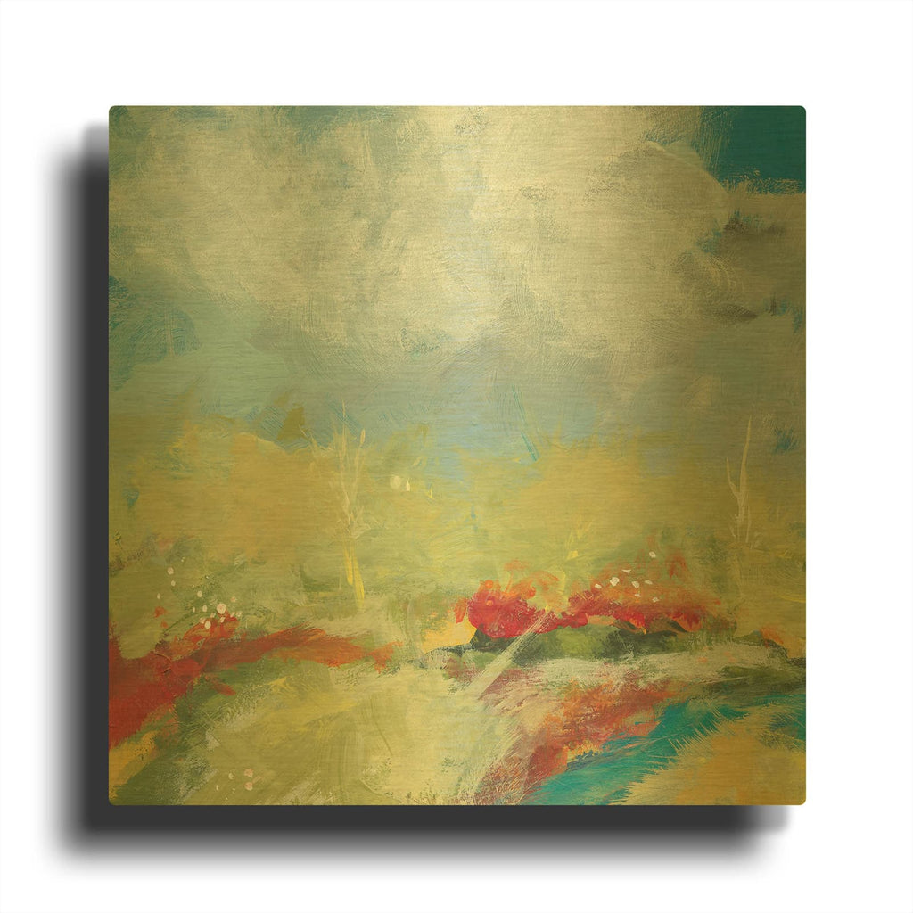 'Terra Verde' By Jan Weiss Gold Metal Wall Art