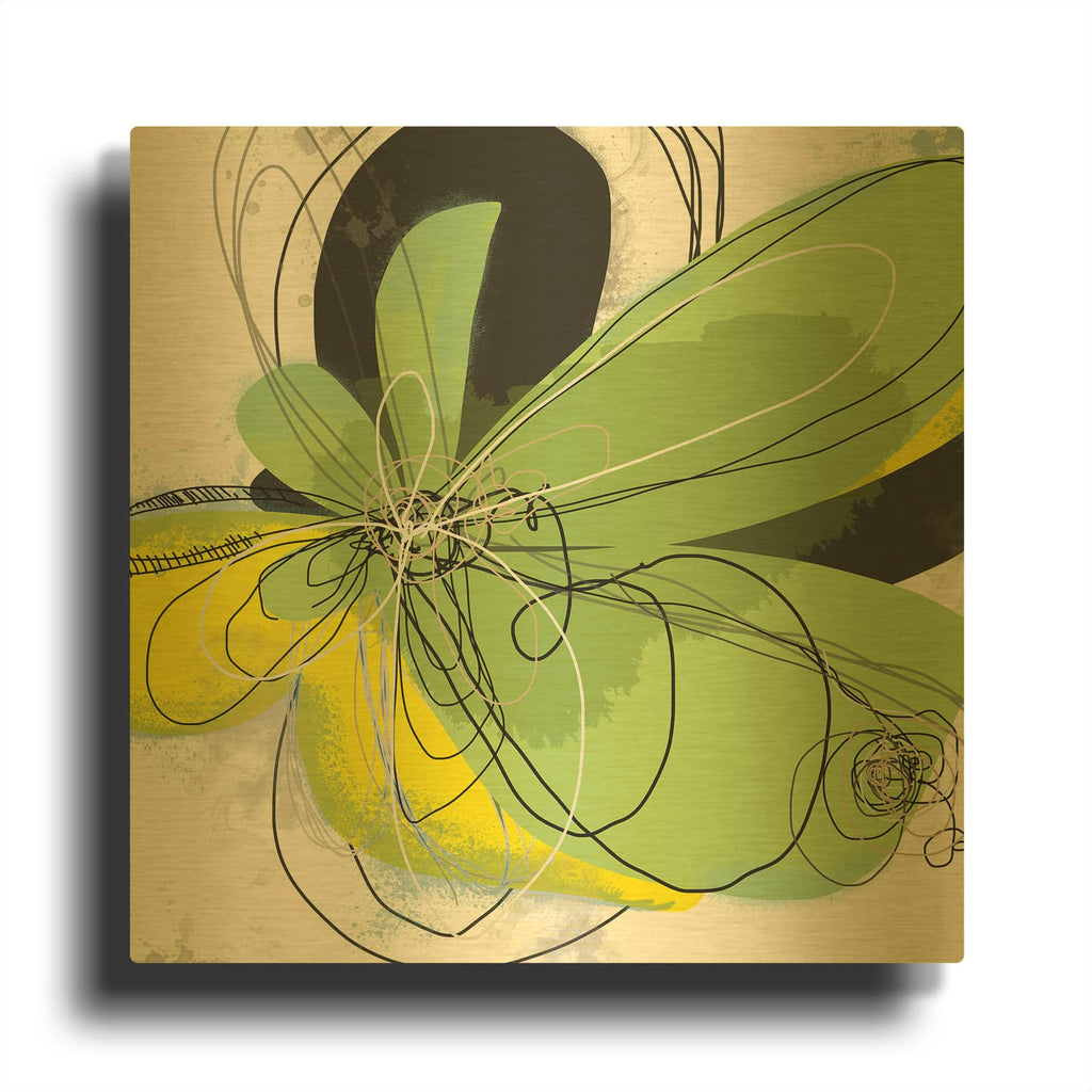 'Joyful Soul 1' By Jan Weiss Gold Metal Wall Art