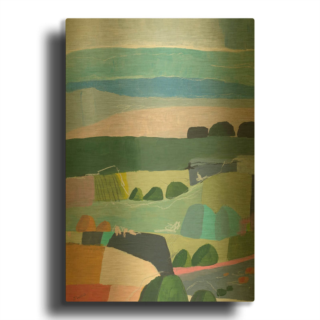 'The Pink Beach' By Jan Weiss Gold Metal Wall Art
