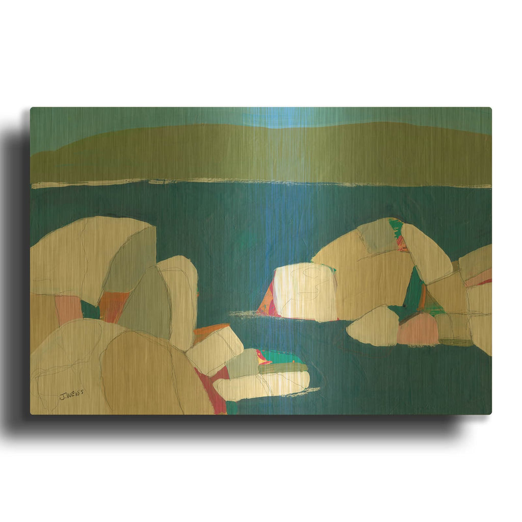 'Sand Harbor No. 1' By Jan Weiss Gold Metal Wall Art