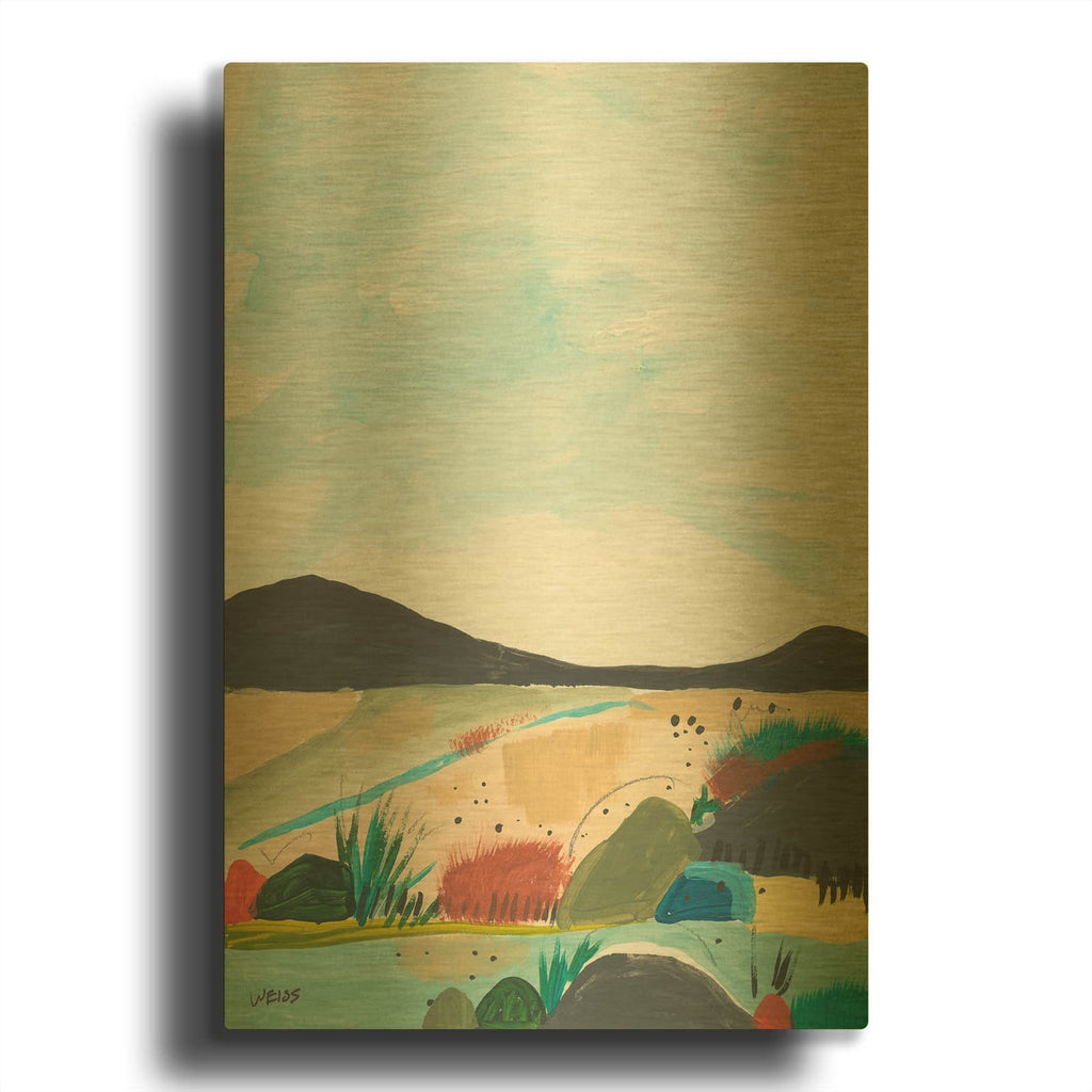 'Leaving Behind 1' By Jan Weiss Gold Metal Wall Art