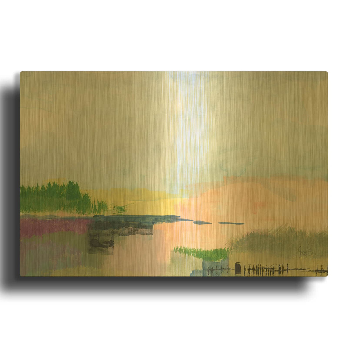 'In The Desert Quiet 2' By Jan Weiss Gold Metal Wall Art