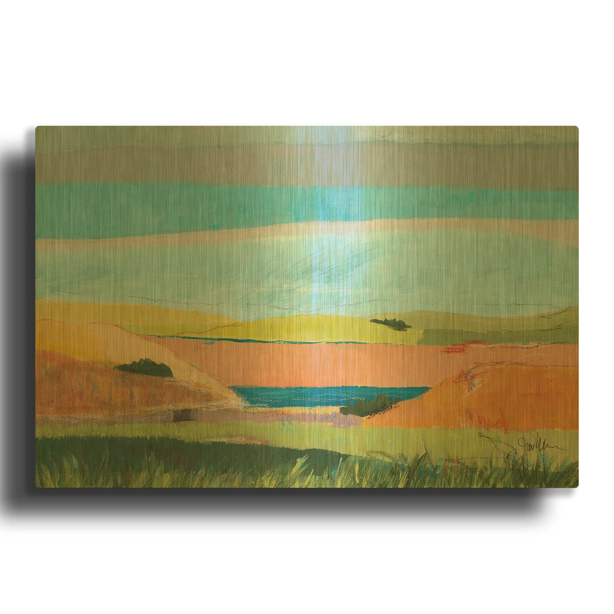 'Of Independent Hues' By Jan Weiss Gold Metal Wall Art