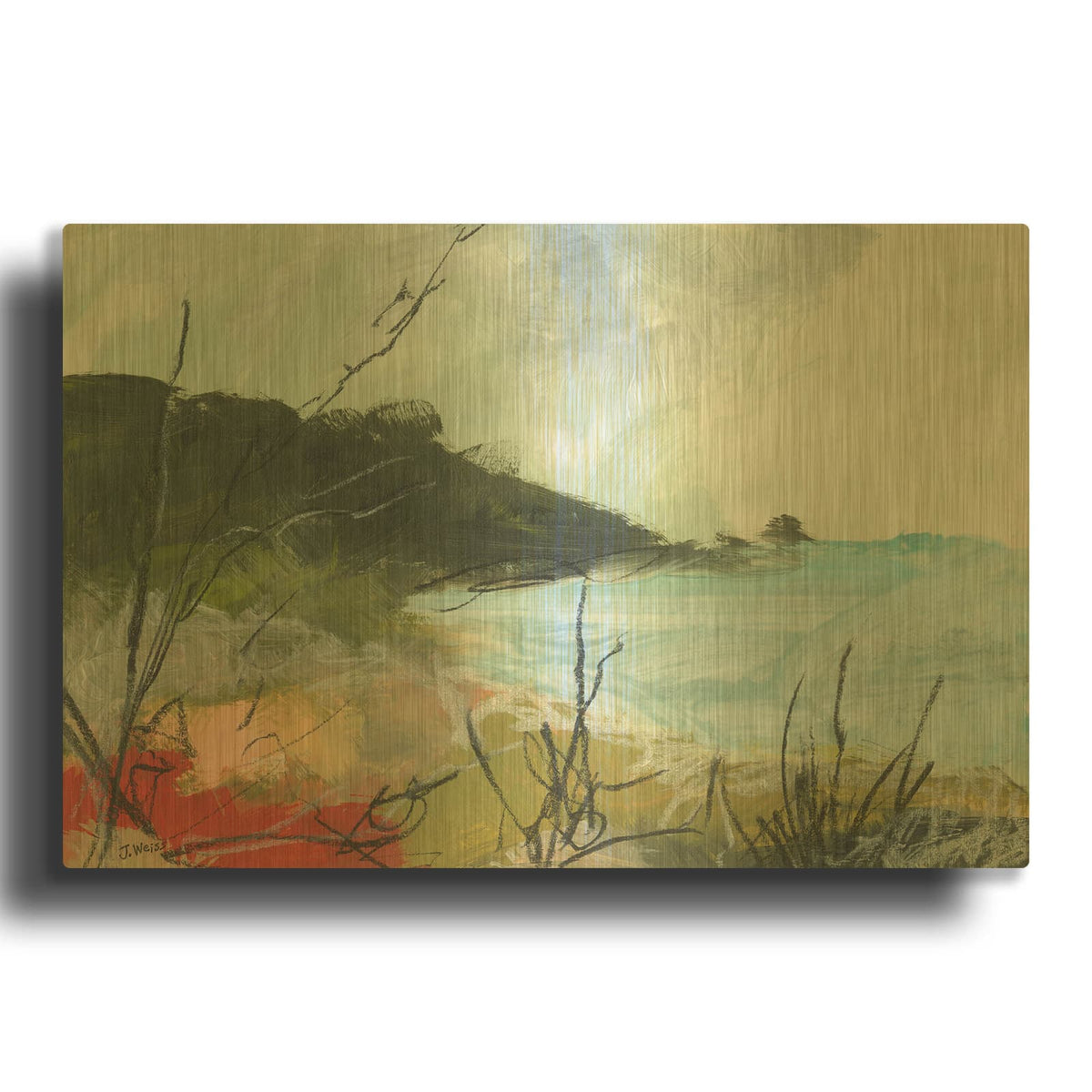 'Wandering No. 2' By Jan Weiss Gold Metal Wall Art