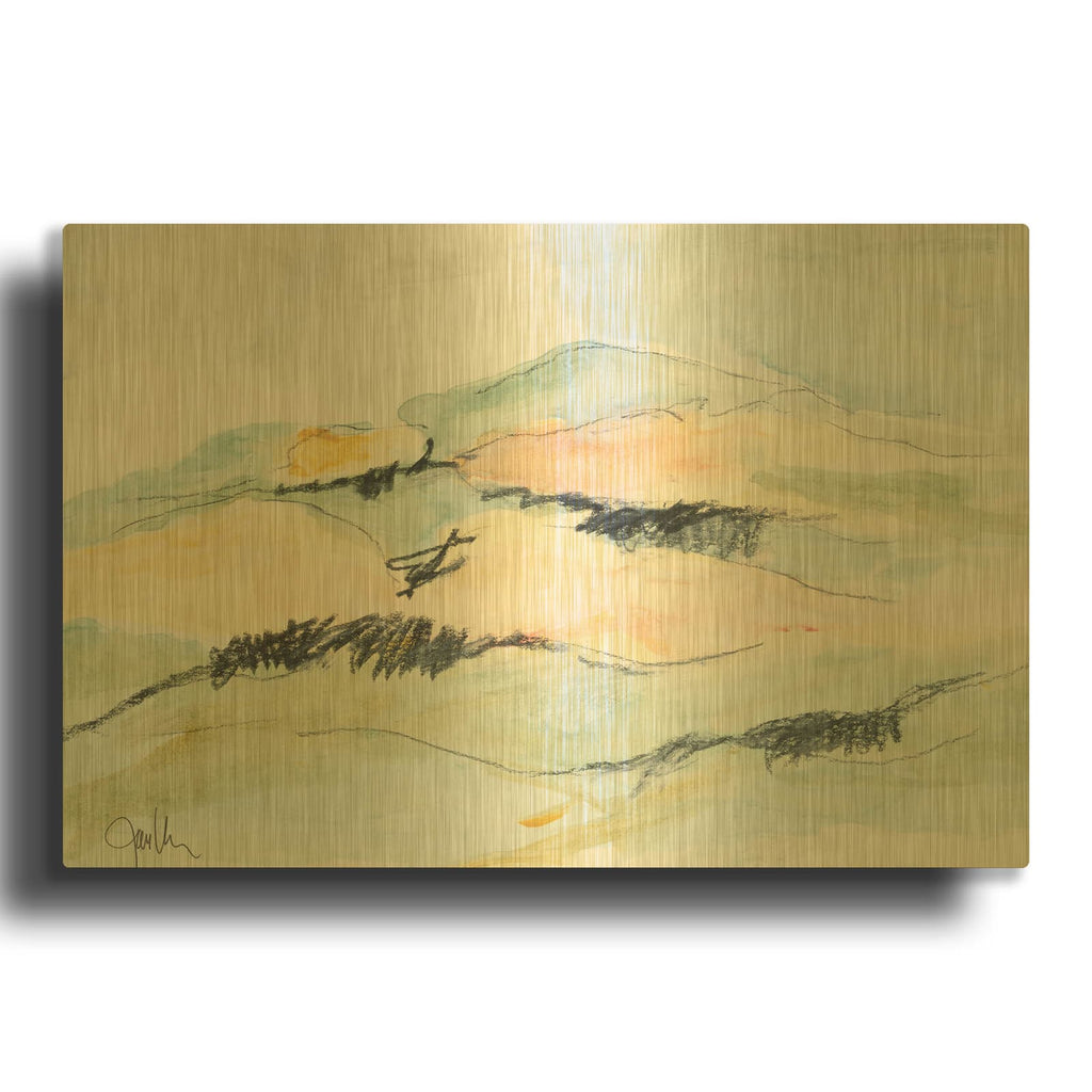 'Mt. Diablo No. 1' By Jan Weiss Gold Metal Wall Art