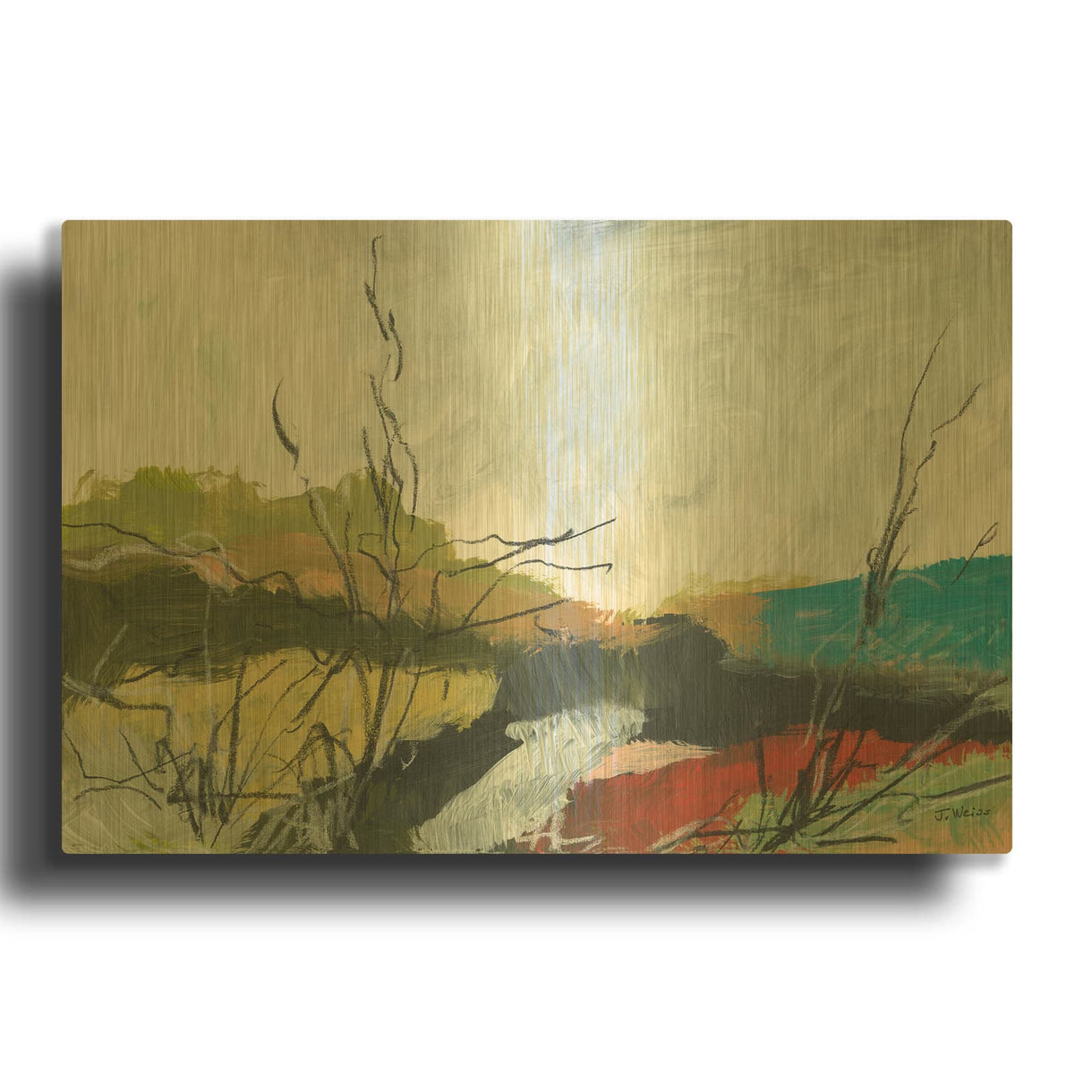 'To The Sea No. 2' By Jan Weiss Gold Metal Wall Art