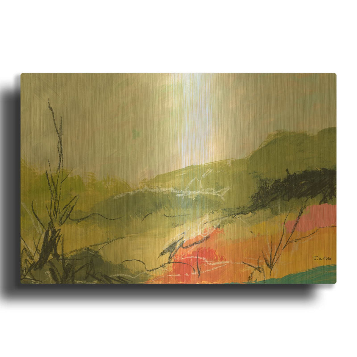 'Wandering No. 1' By Jan Weiss Gold Metal Wall Art