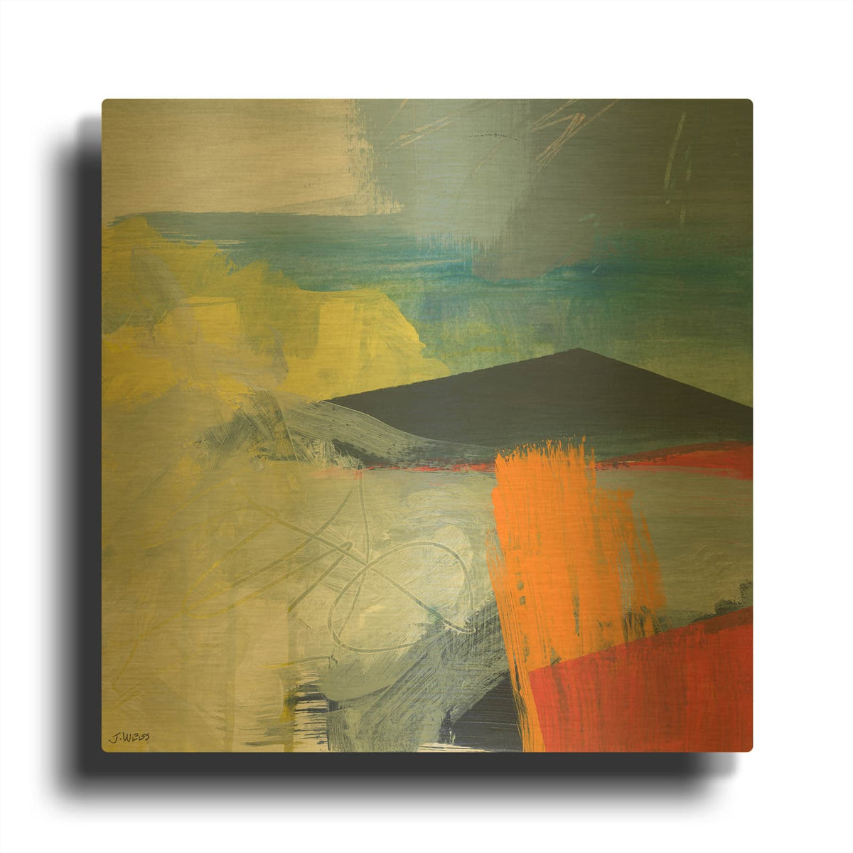 'Vague Idea' By Jan Weiss Gold Metal Wall Art