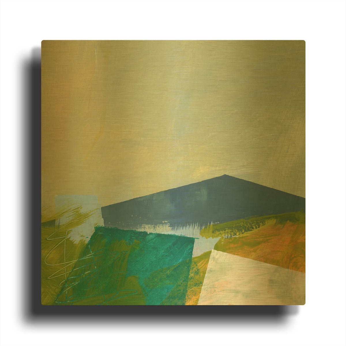 'Vaguely Familiar' By Jan Weiss Gold Metal Wall Art