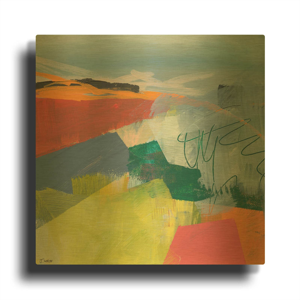 'Vague Impression' By Jan Weiss Gold Metal Wall Art
