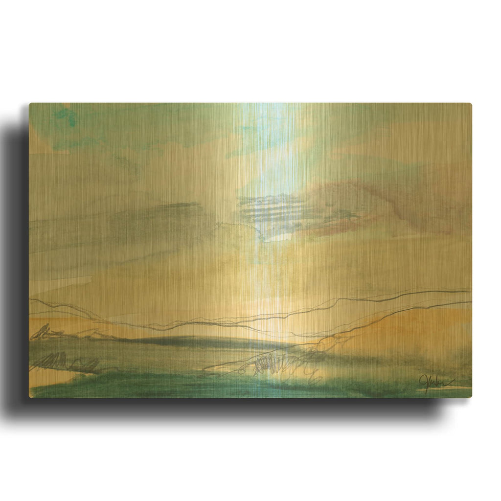 'Upon My Spirit Flings' By Jan Weiss Gold Metal Wall Art
