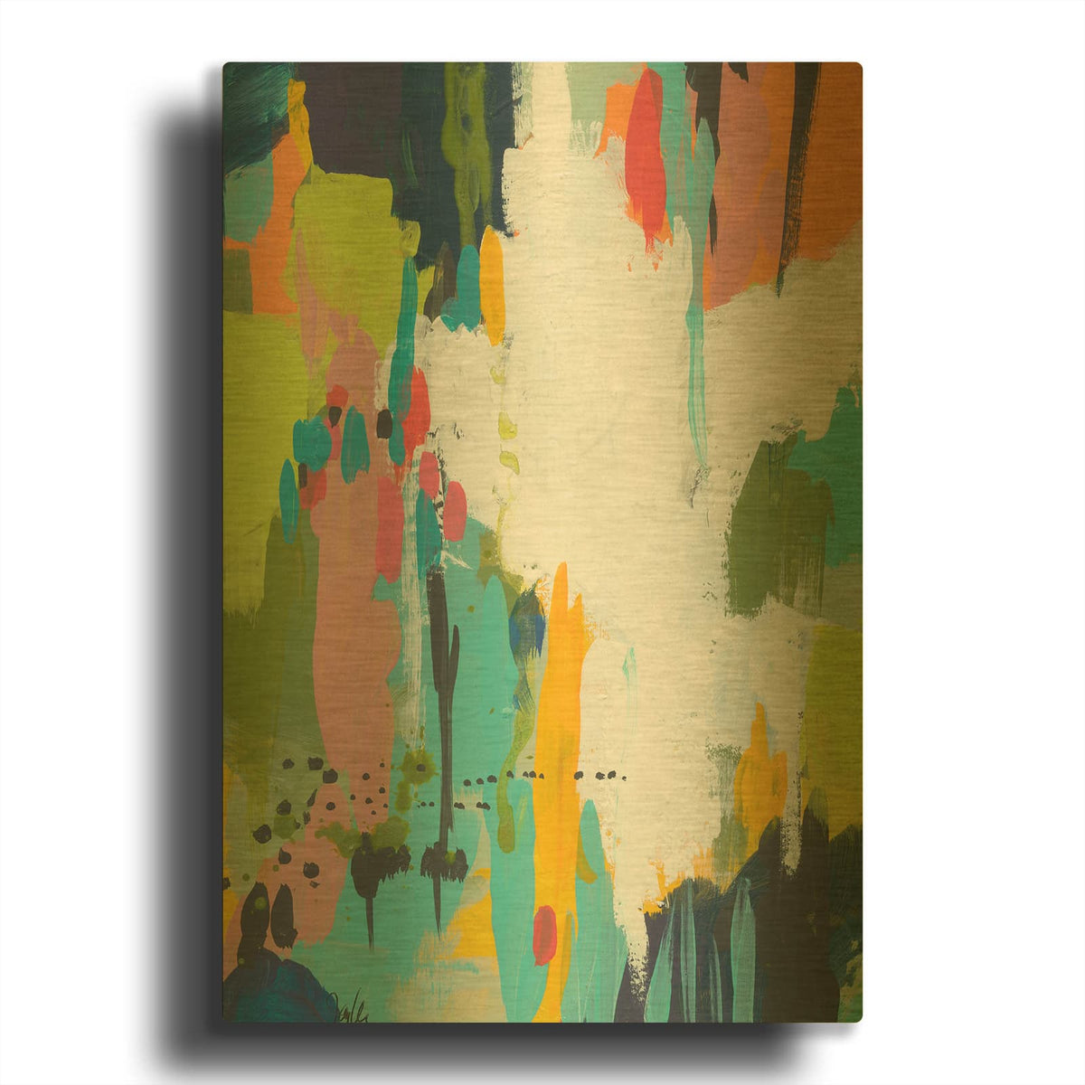 'Summer Field' By Jan Weiss Gold Metal Wall Art