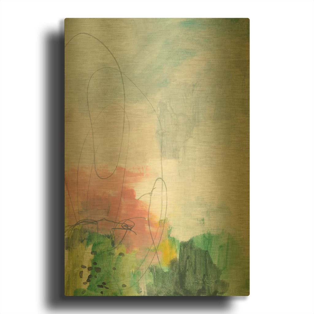 'When Nature Sleeps' By Jan Weiss Gold Metal Wall Art
