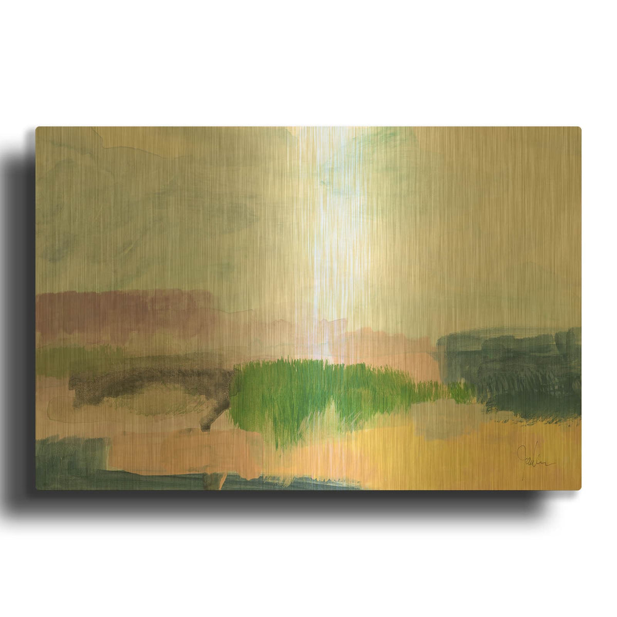 'In The Desert Quiet 1' By Jan Weiss Gold Metal Wall Art