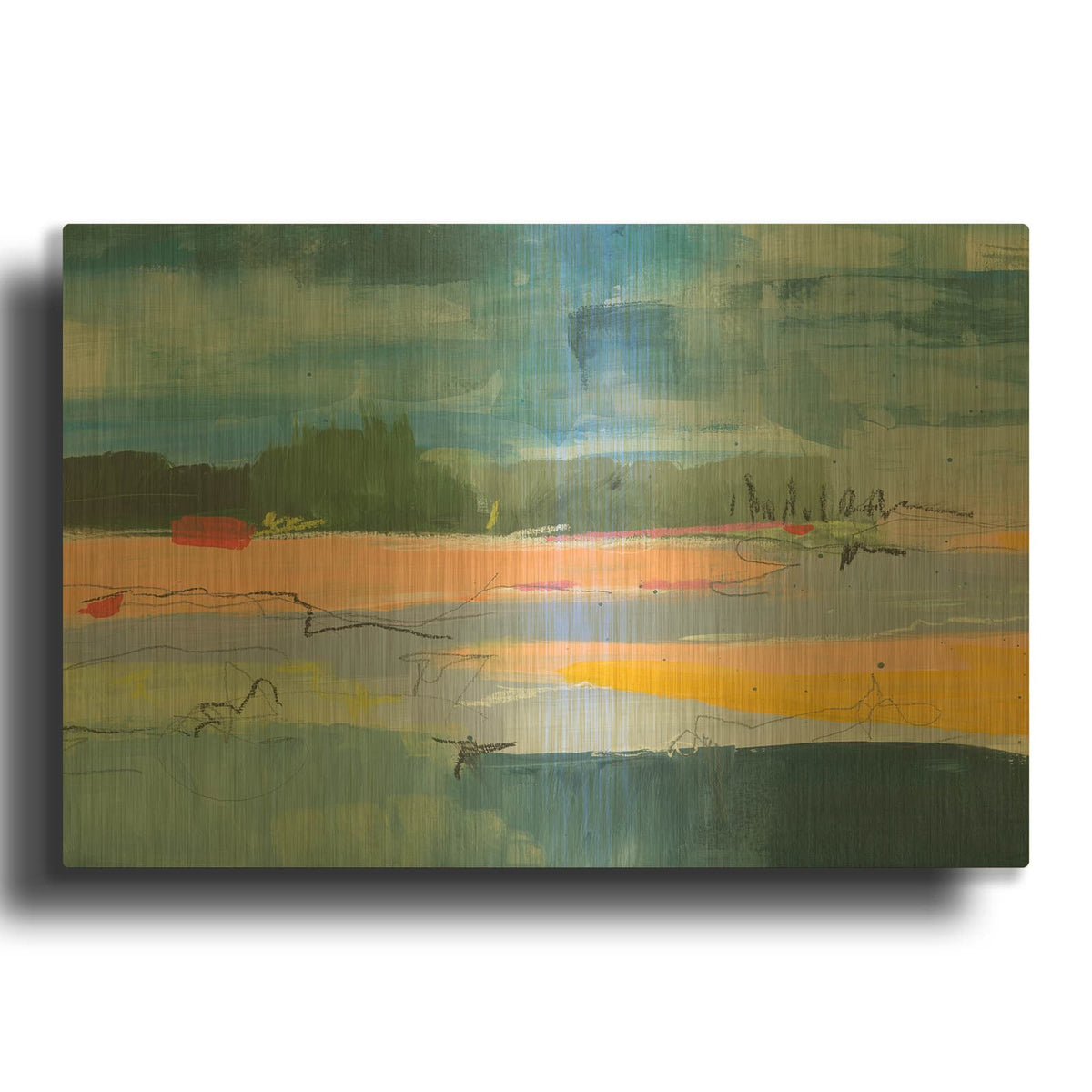'Evening Light 2' By Jan Weiss Gold Metal Wall Art
