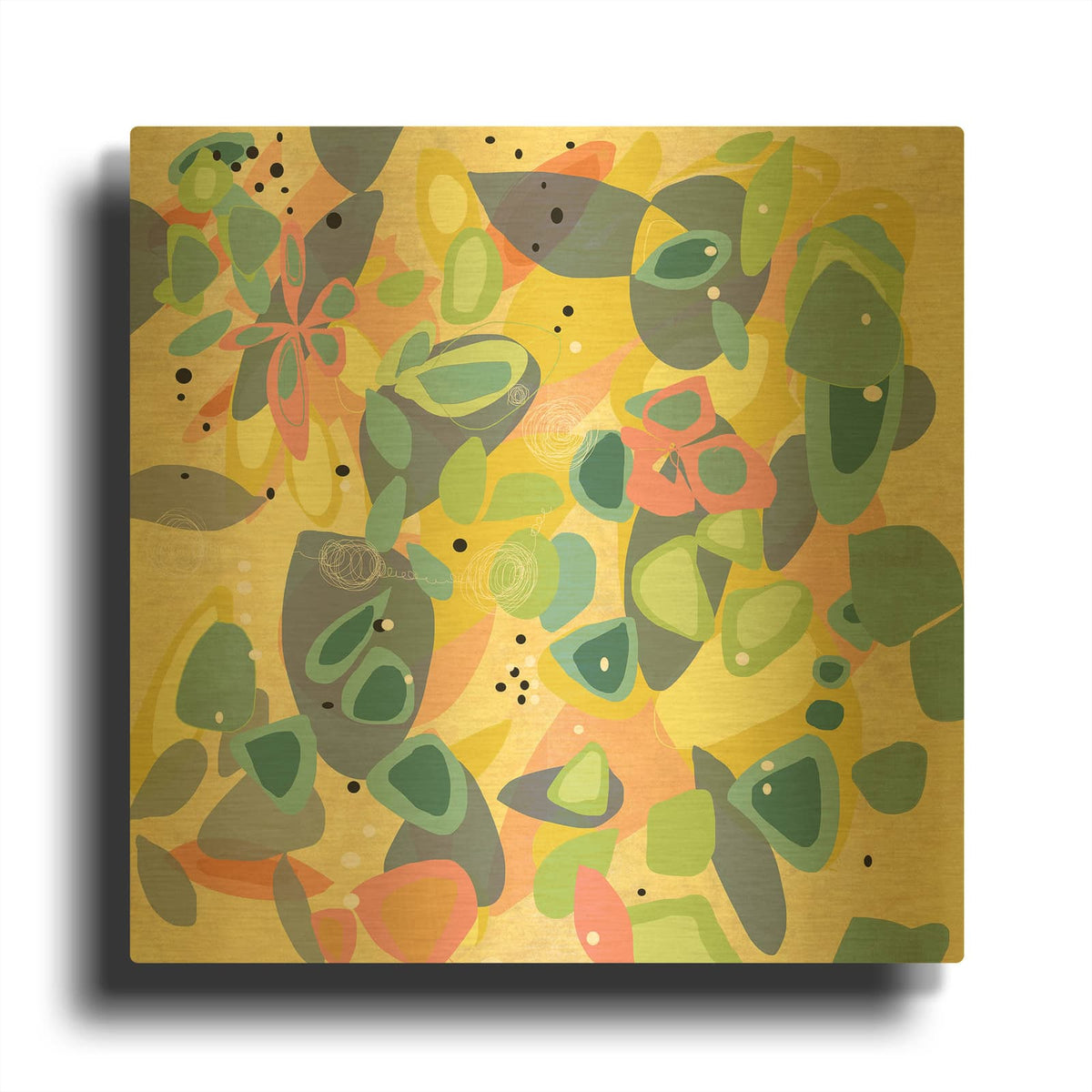 'Falling On Water 1' By Jan Weiss Gold Metal Wall Art
