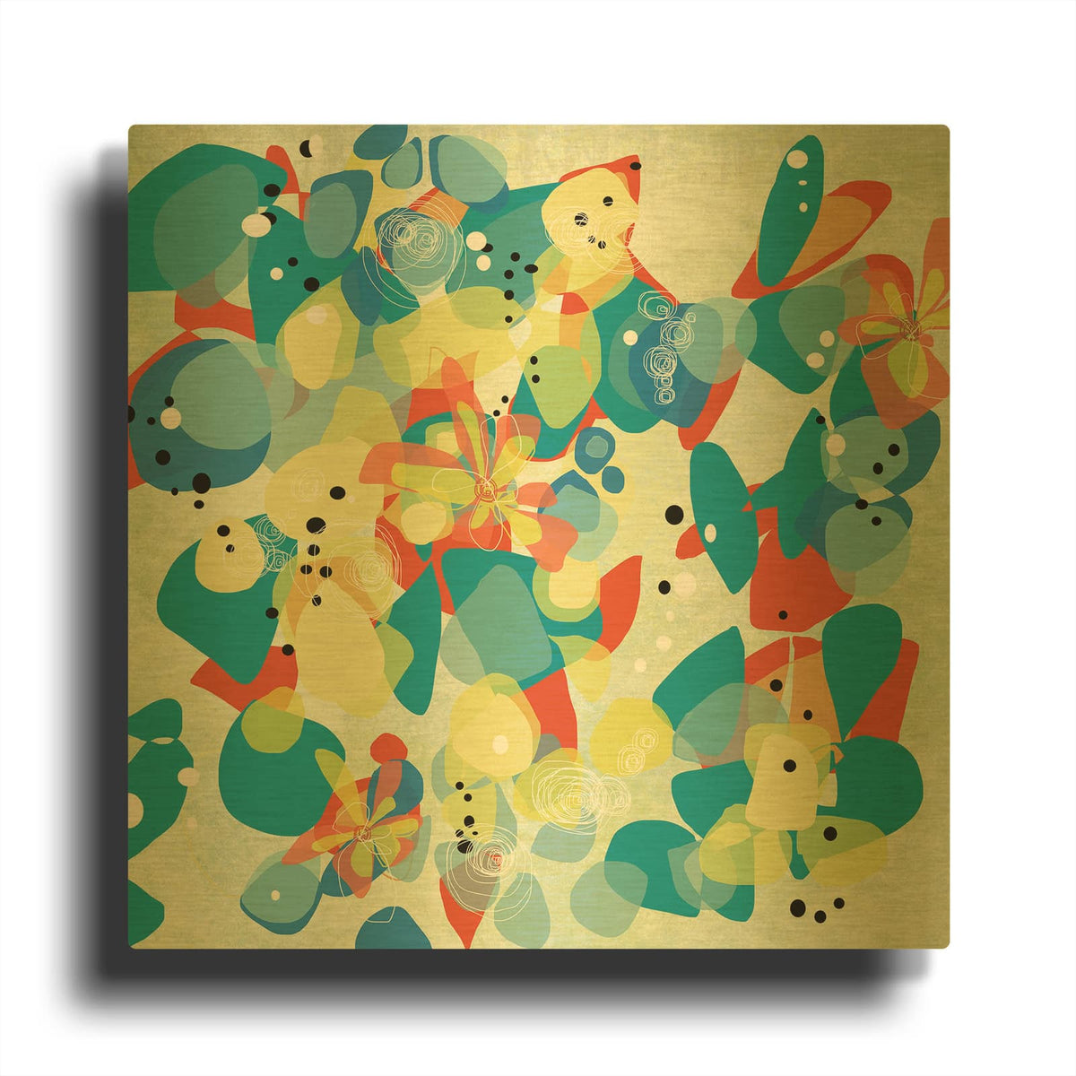 'Falling On Water 2' By Jan Weiss Gold Metal Wall Art