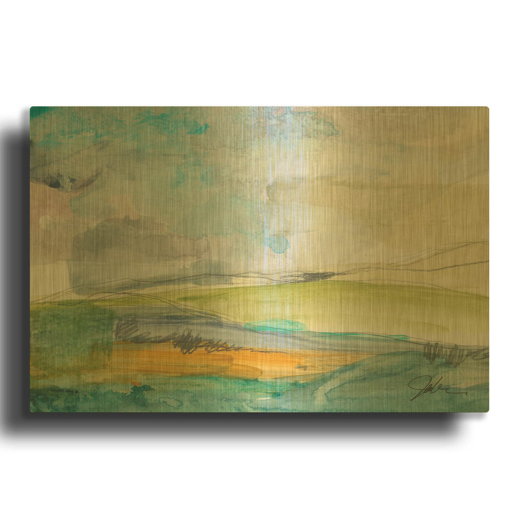 'Earth Divided' By Jan Weiss Gold Metal Wall Art