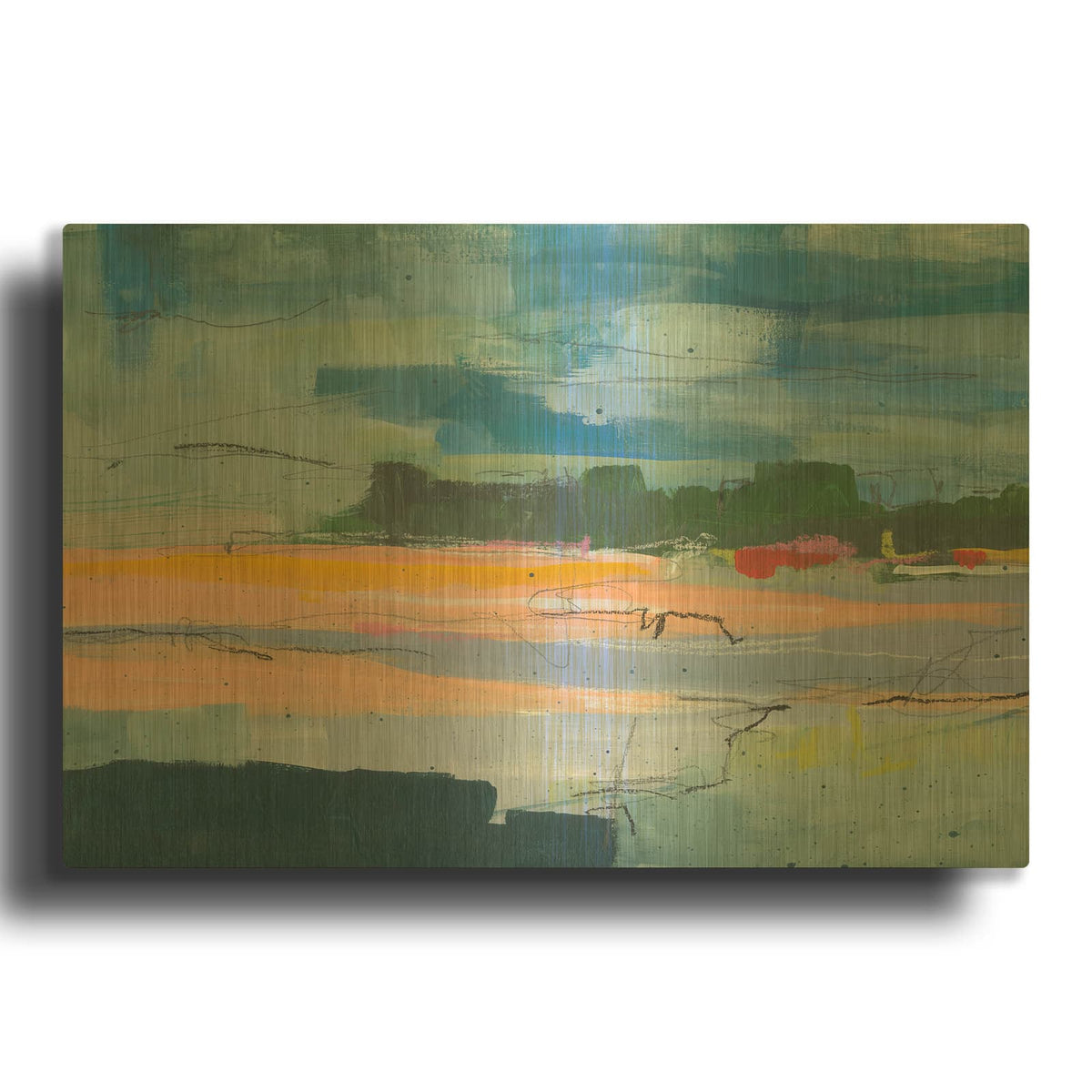 'Evening Light 1' By Jan Weiss Gold Metal Wall Art