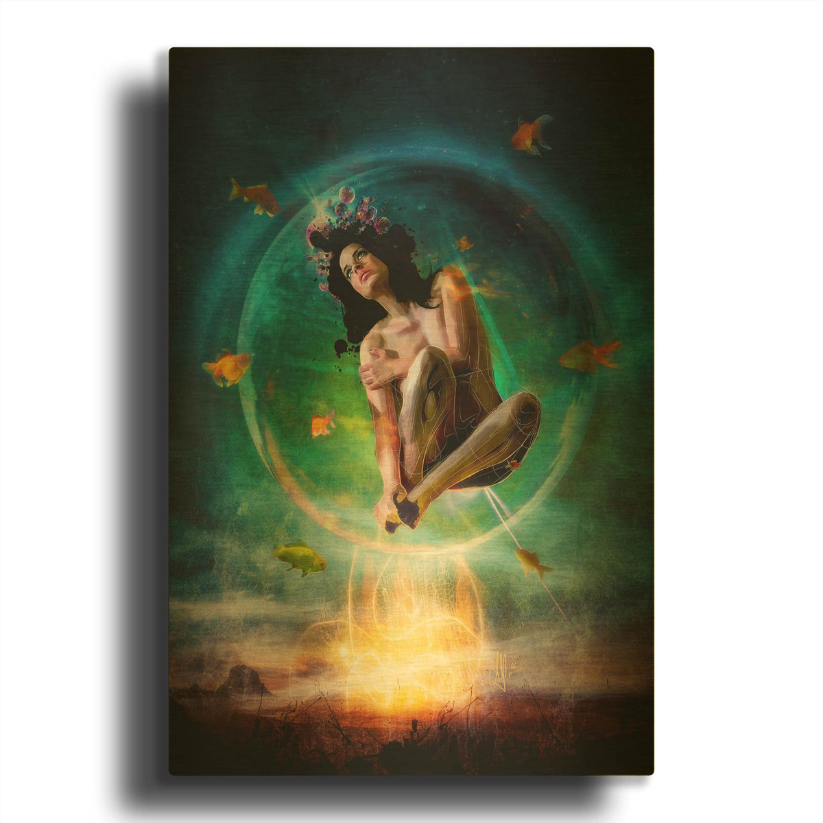 'A Noise Severe' By Mario Sanchez Nevado Gold Metal Wall Art