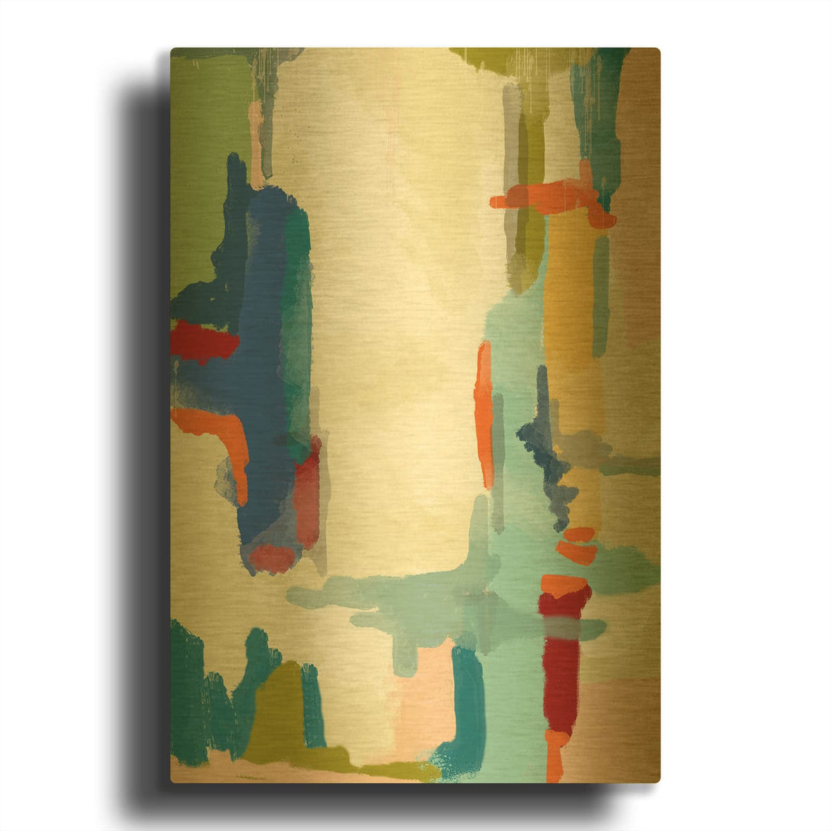 'Deconstructed Landscape 1' By Jan Weiss Gold Metal Wall Art
