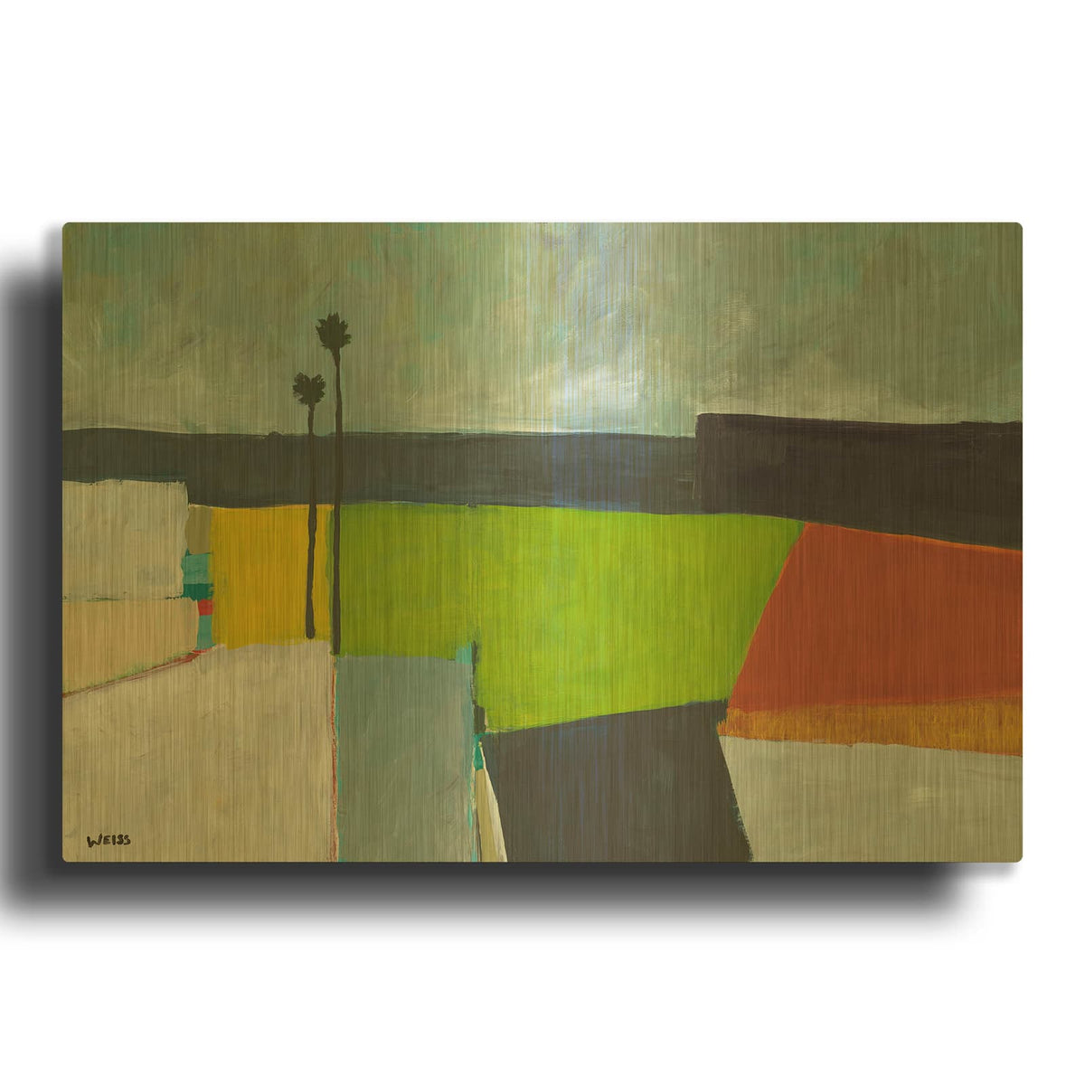 'Composed Earth' By Jan Weiss Gold Metal Wall Art