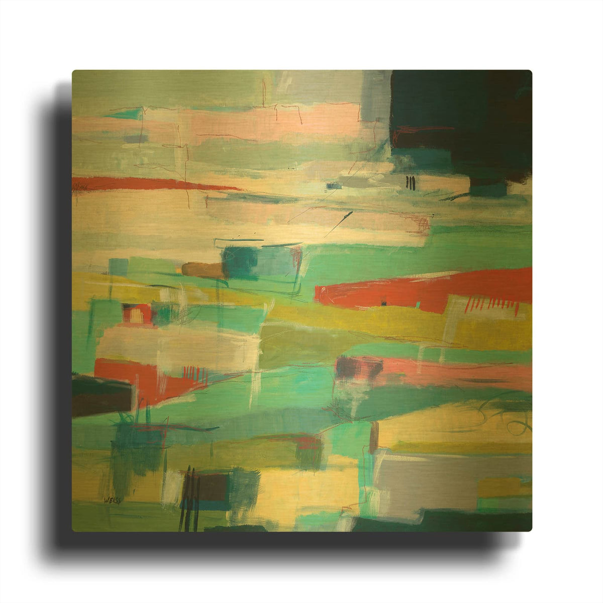 'Color Field No. 6' By Jan Weiss Gold Metal Wall Art