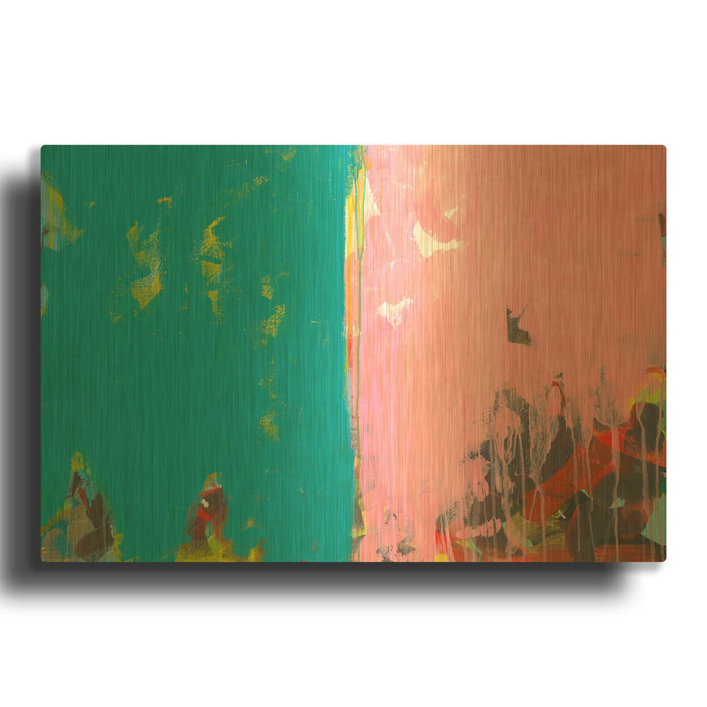 'Color Block 13' By Jan Weiss Gold Metal Wall Art