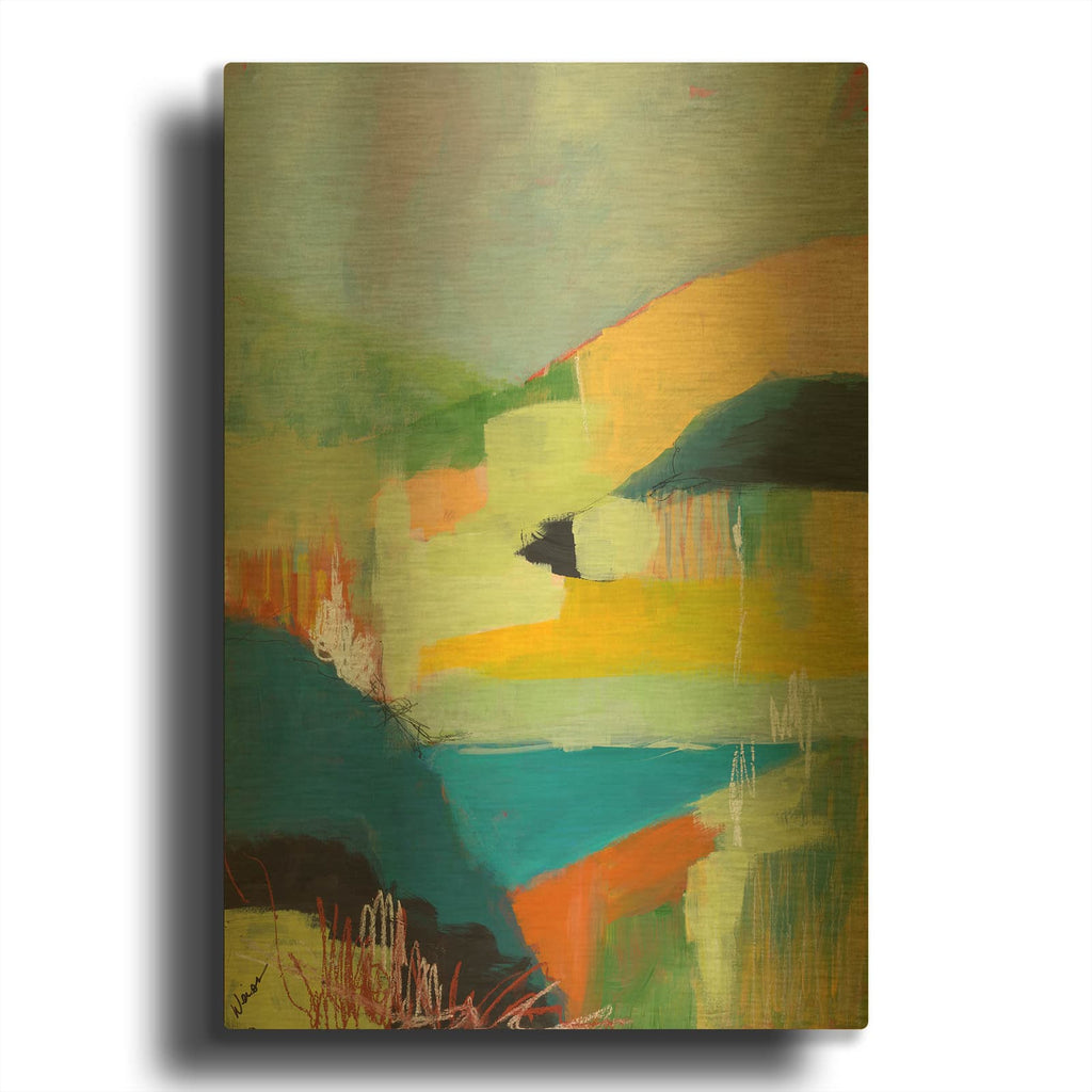'Coastal Hills' By Jan Weiss Gold Metal Wall Art