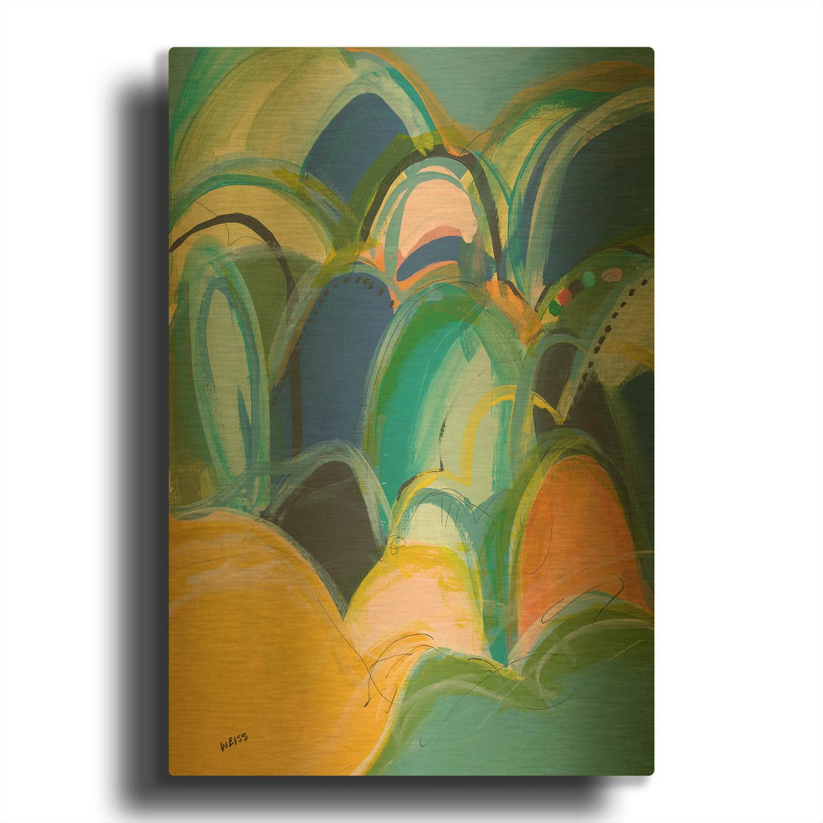 'Break On Through No. 3' By Jan Weiss Gold Metal Wall Art
