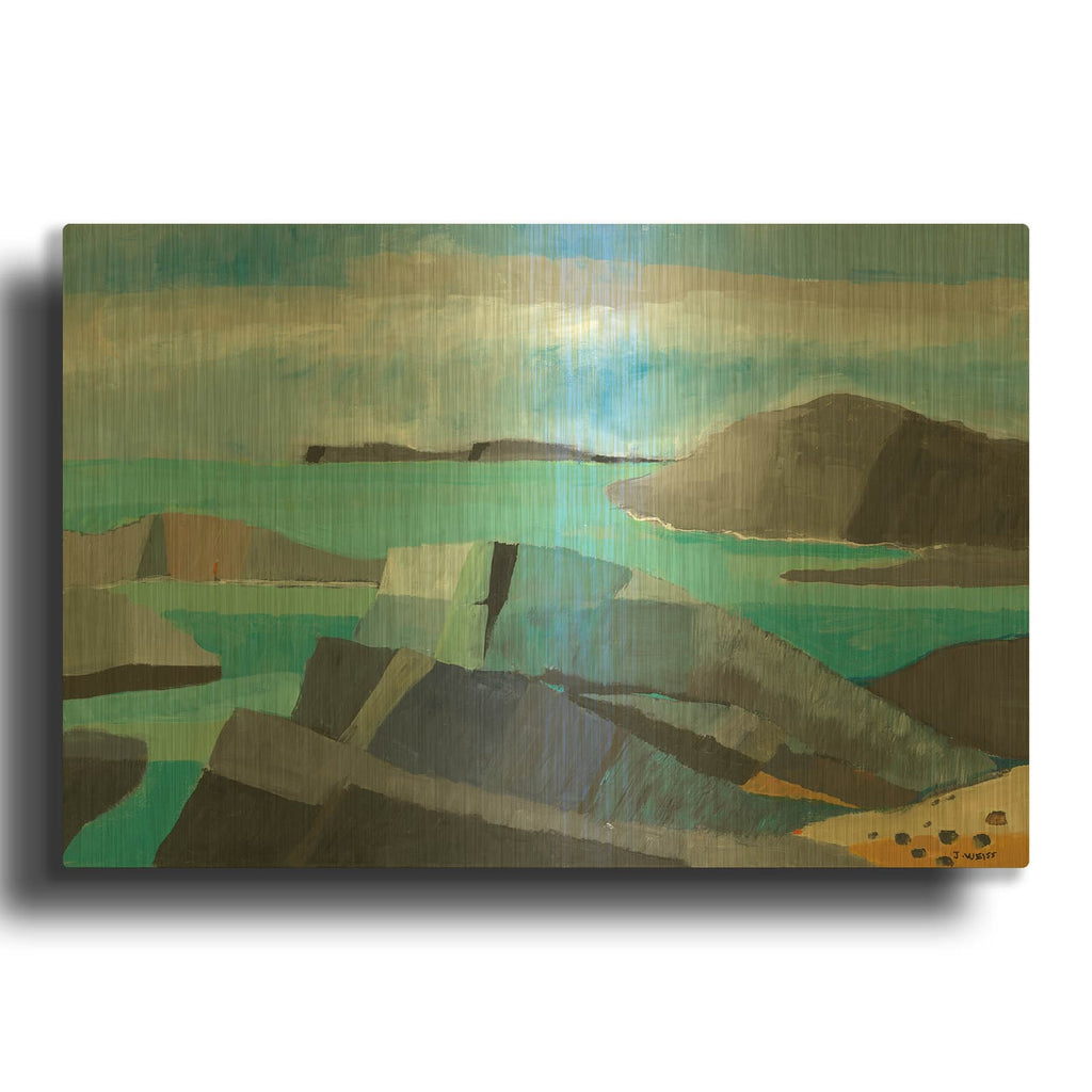 'Carmel Central Coast' By Jan Weiss Gold Metal Wall Art