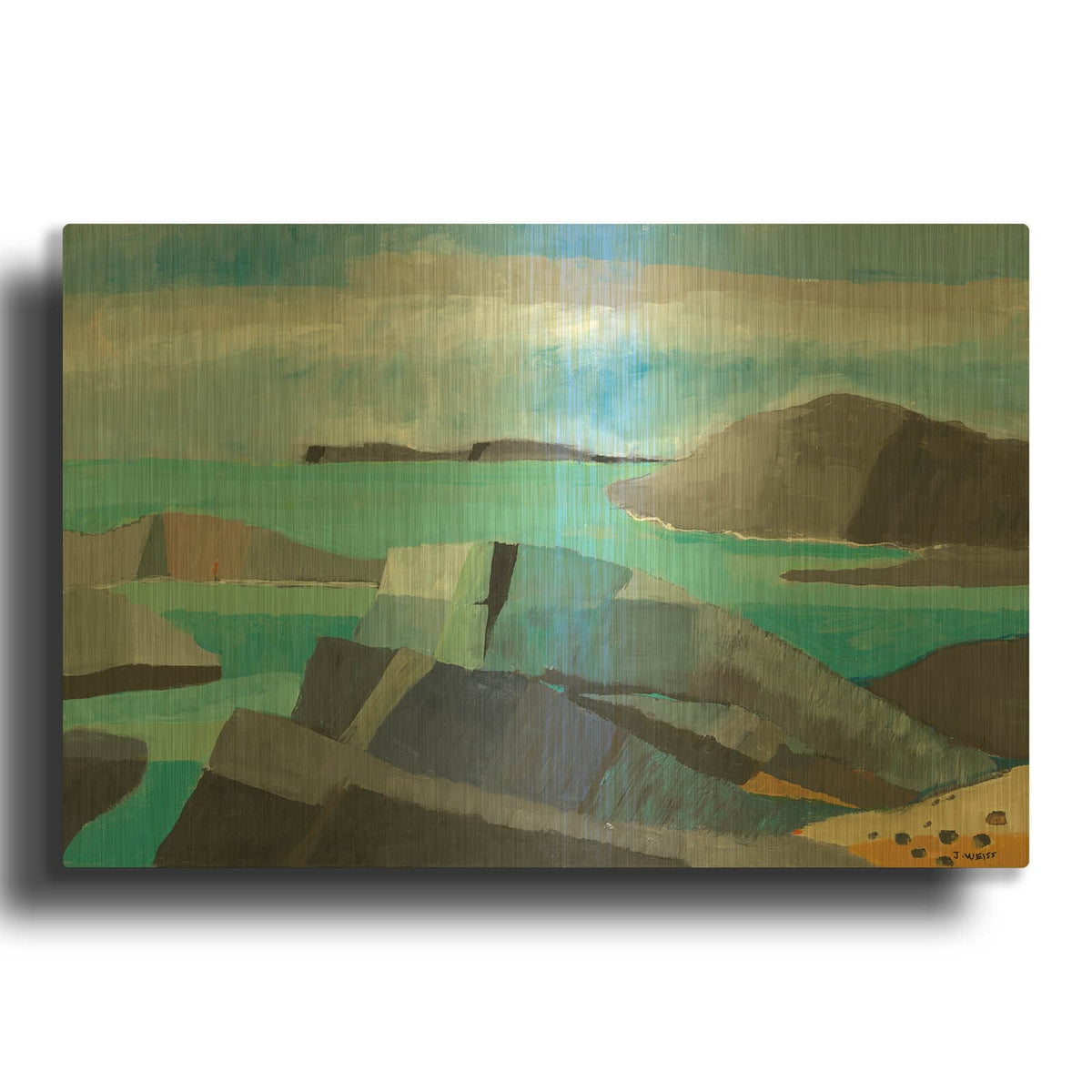 'Carmel Central Coast' By Jan Weiss Gold Metal Wall Art