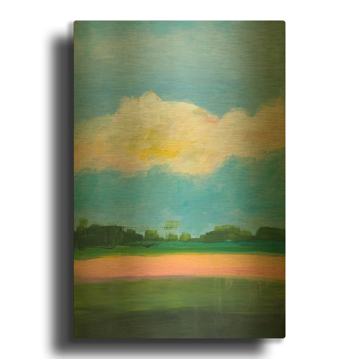 'Beneath A Cloudy Sky 2' By Jan Weiss Gold Metal Wall Art